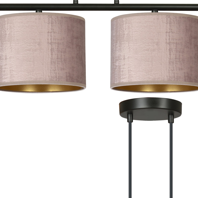 Eamie 4 - Light Kitchen Island Drum Pendant, Pink
