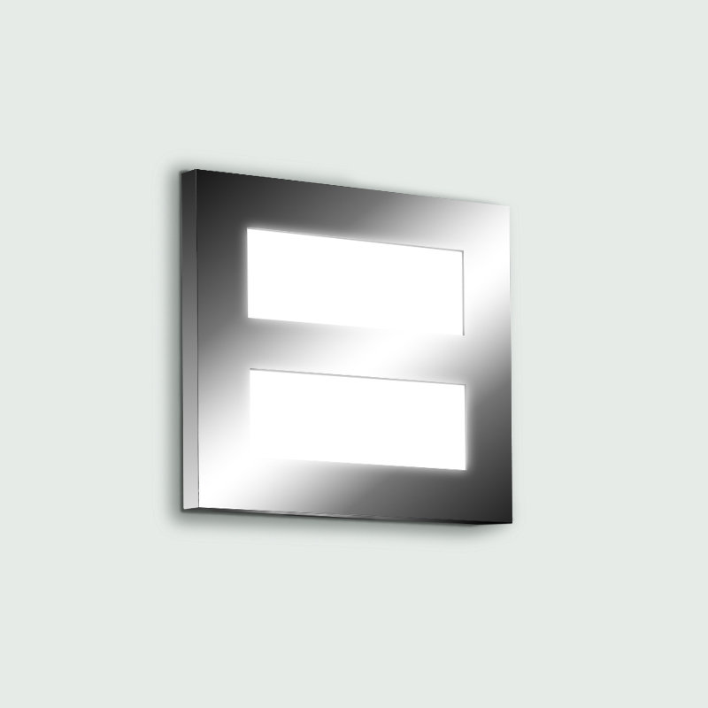 Equal 2 - Light 11.75'' Unique/Statement Square / Rectangle Flush Mount, Nickel, White