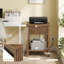Ensemble de 2 tables de chevet en bois cannelé, table de chevet en noyer avec station de charge intégrée (2 AC, USB, Type-C), tiroir de rangement et tablette ouverte - table d'appoint moderne pour chambre à coucher, salon