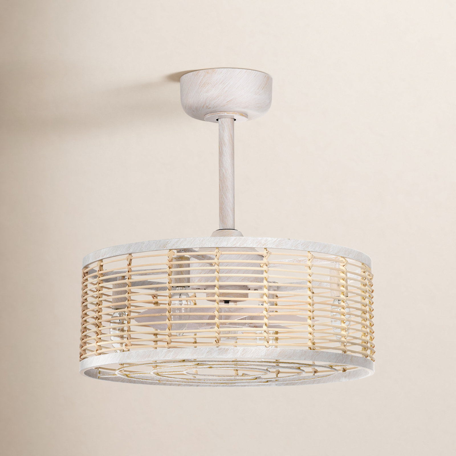 Beren Ceiling Fan with Light Kit, White