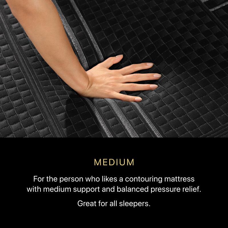 Black Series One Medium 13" Hybrid Mattress, Queen