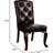 Of 2 Dining Side Chairs, Brown Cherry Wood, Solid, Padded Upholstery, Luxury Traditional