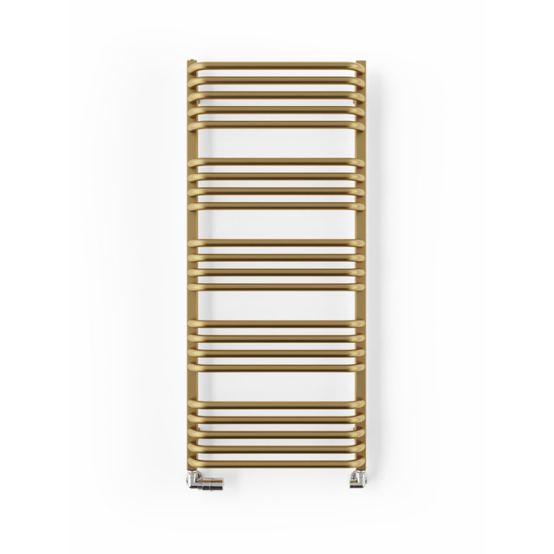 Alex Brass Heated Towel Rail, 114cm H  x 50cm W x 12cm D