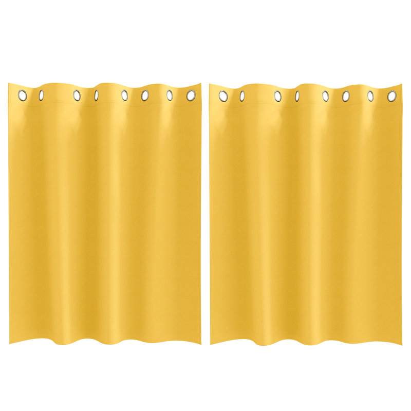 Tacorian Curtain Pair, Mustard Yellow, 140cm Width x 140cm Drop