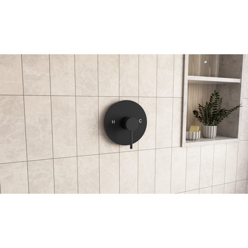 Elegance Rainfall Shower Set with Round Shower Head and Round Valve, Matte Black, Matte Black