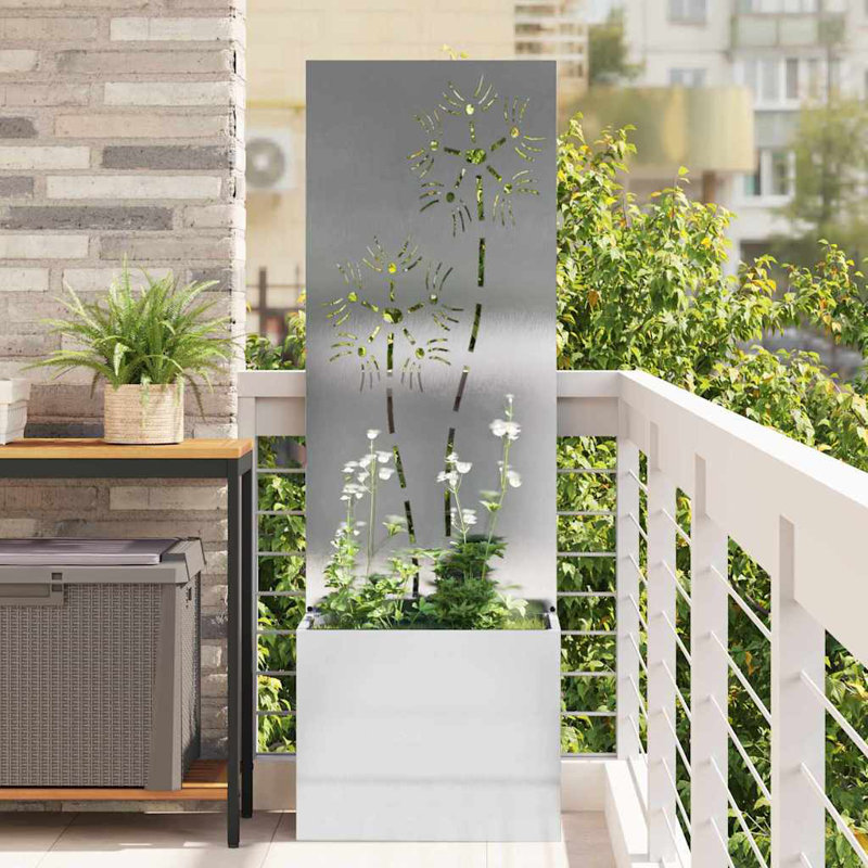 Planter Box, Sliver, 140cm H x 50cm W x 50cm D
