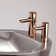 Rose Gold Dual Sensor Touchless Faucet and Soap Dispenser for Commercial Restroom Use