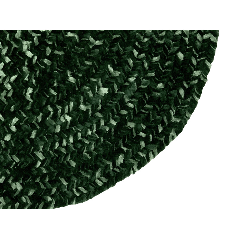 Tapis émeraude en polyester tressé à la main Dario, Tapis de couloir 24 po x 72 po