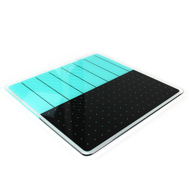 Floortex Viztex Glacier Plan & Grid Glass Dry Erase Board, Light Teal, 14" x 14"