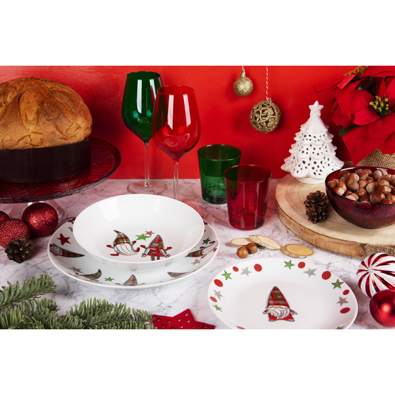 Tartan Gnome Dinnerware Set 18 Piece - Service for 6