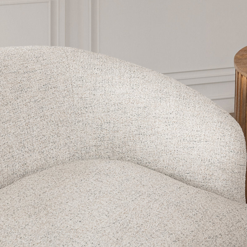 Fauteuil d'appoint pivotant Pickensville, Ivoire ivoire