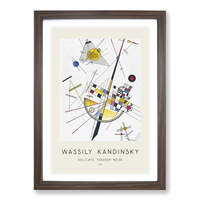 Delicate Tension by Wassily Kandinsky - Single Picture Frame Print, Walnut Framed, 48cm H x 36cm W x 2cm D