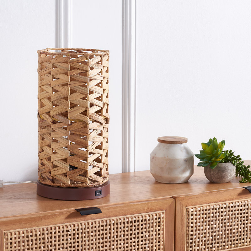 Orna USB Table Lamp, Natural, Brown