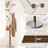 8 Hooks Freestanding Coat Rack with Solid Rubberwood and Stainless Steel Marble-Inset Base