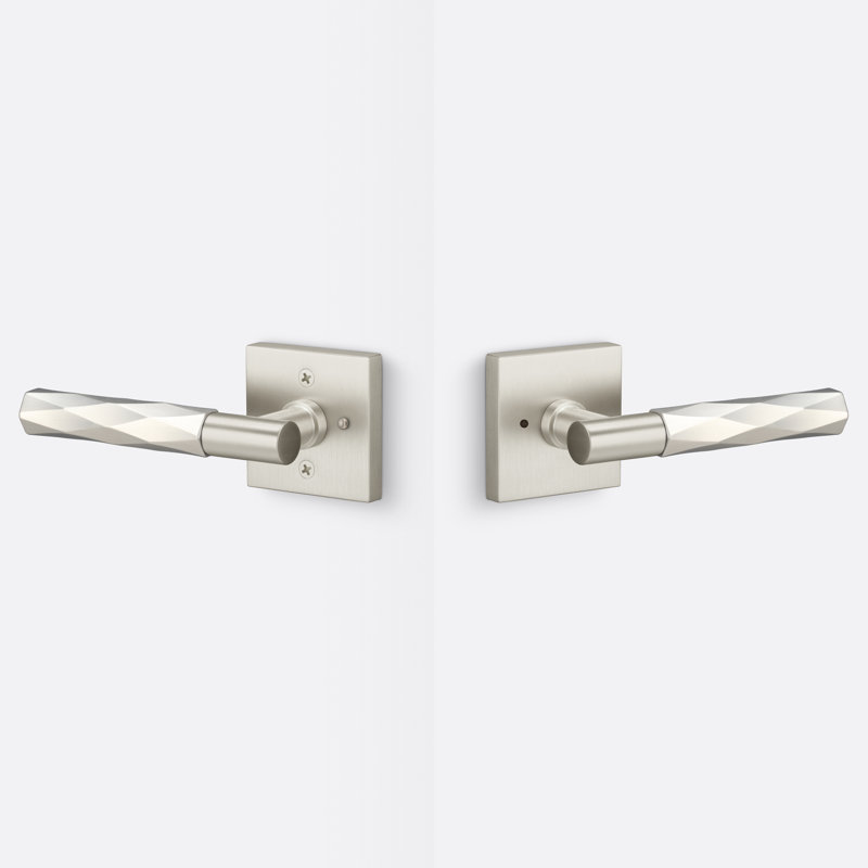 Rosette carrée Aspra, poignée Vertex, Nickel satiné
