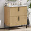 Meuble-lavabo 30 po avec lavabo en céramique, tiroir à fermeture en douceur-377419760