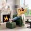 Fauteuil demi-tonneau rembourré moderne avec rangement Ottonman-2040702429
