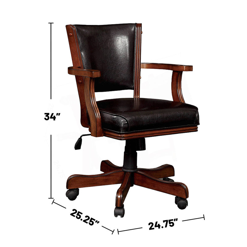 Chaise avec accoudoirs à roulettes, chaise de salle à manger, chaise de cuisine