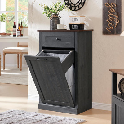 Tilted Laundry Basket Cabinet