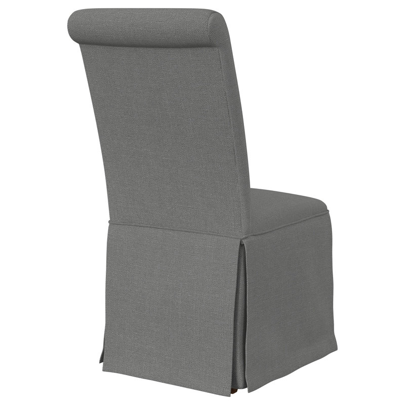 Chaise rembourrée à jupe Atalyia, Lin gris