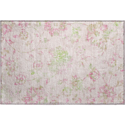 Premium Machine Washable Prisco Pink Rug