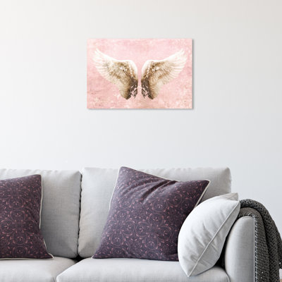 «Fashion and Glam Lets Fly Away Blush Wings», impression sur toile