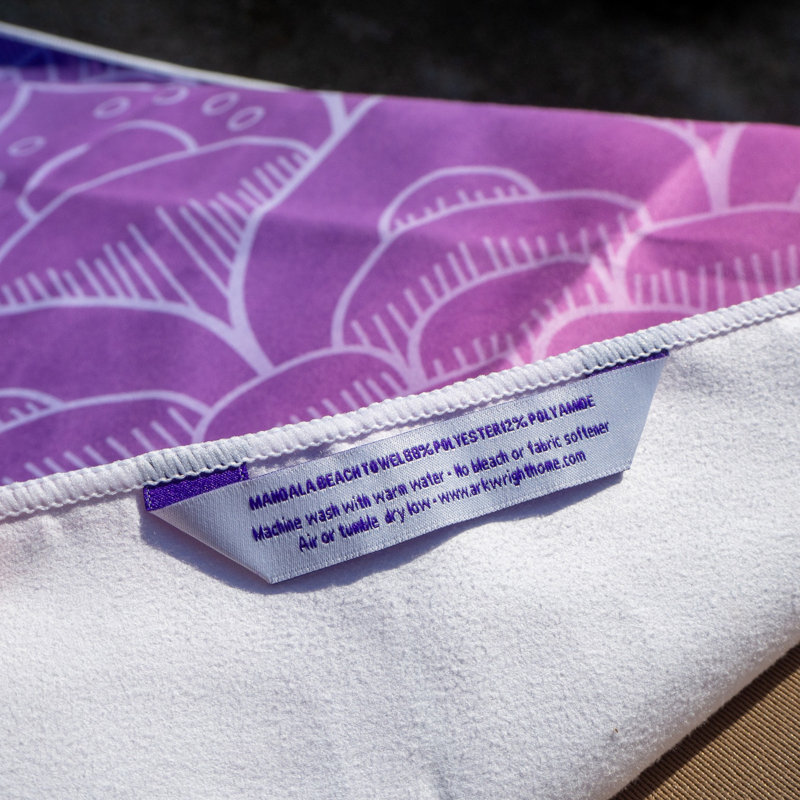 Serviette de plage en microfibre Caroli, Mauve