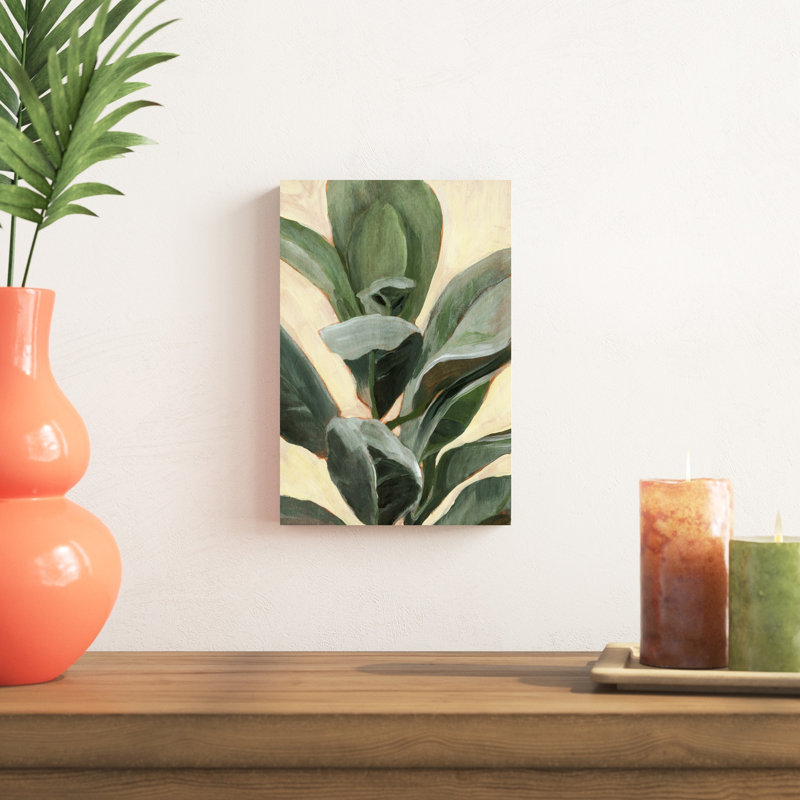 «Plant Study II» par Annie Warren - peinture sur toile tendue, H 12 po x l 8 po, Non, Toile tendue