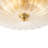 3-Light Pleated Drape Textured Glass Flush Mount