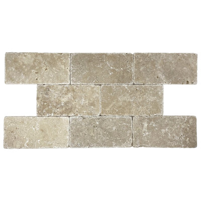 Ivory 3" x 6" Travertine Wall & Floor Tile
