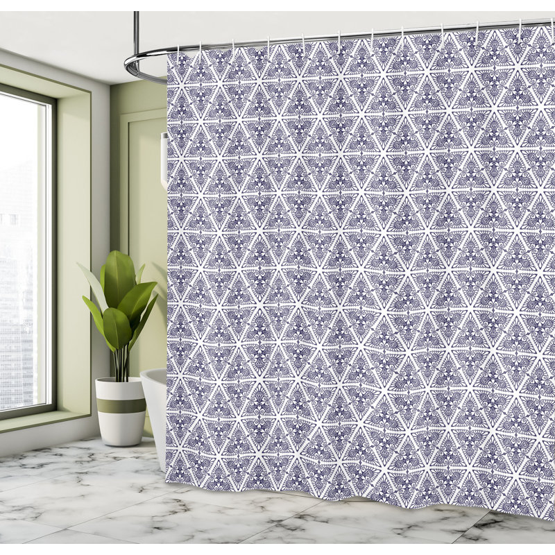 Ensemble de rideau de douche + crochets, H 69 po x l 75 po, Indigo foncé