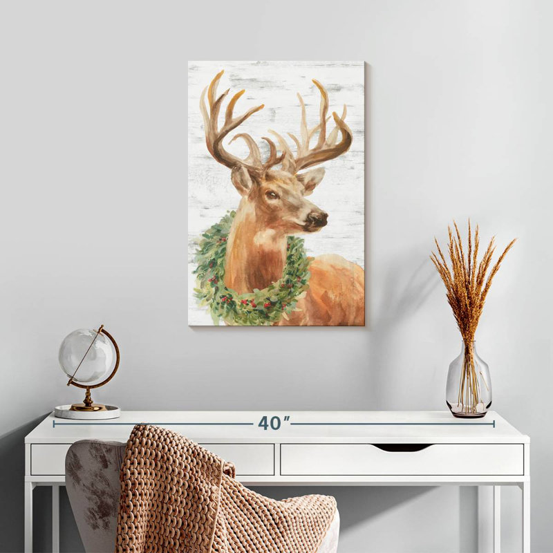 Brampt Woodland Holiday - cerf gris, H 24 po x l 16 po