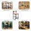 Ensemble de 2 tabourets de bar en papier tissé à la main avec repose-pieds pour îlot de cuisine et salle à manger