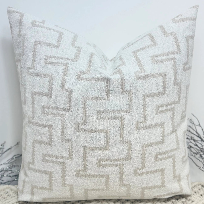 Abstract Beige Square Cushion Cover