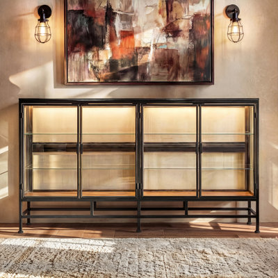 4-Door Glass Sideboard Buffet Cabinet With Shelves by Trent Austin Design