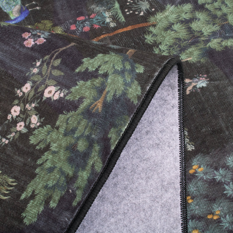 Tapis vert foncé botanique Maximalist, Rectangle 8' x 10'
