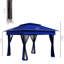 Auvent escamotable 11 pi x 11 pi, abri de patio extérieur avec filet amovible, tente instantanée, arrière-cour bleue