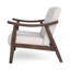 Chaise de style Mid-Century moderne avec revêtement beige et structure d'appoint brun