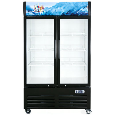 Vitlife 26 Cu.ft. Merchandising Swing Glass Door Refrigerator With Canopy - Double Doors
