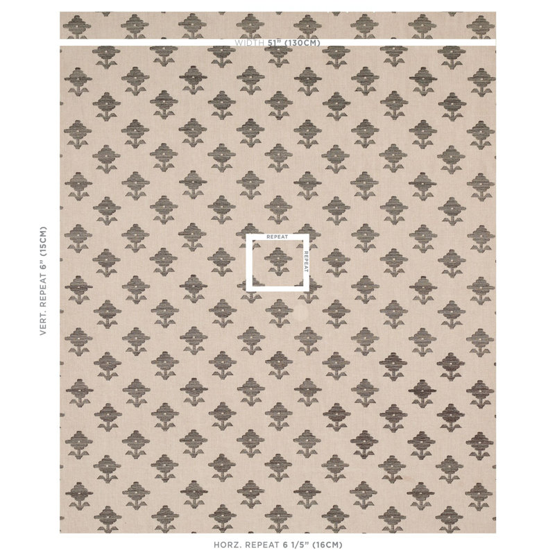 Rubia Embroidery Fabric, Brown