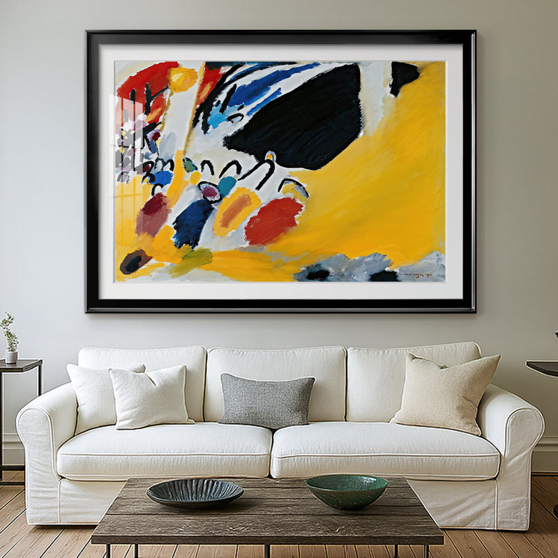 Impression III (concert) - Wassily Kandinsky - Toile tendue avec châssis encadré - 1911, 30 x 5 x 42,5, Framed Print, Noir