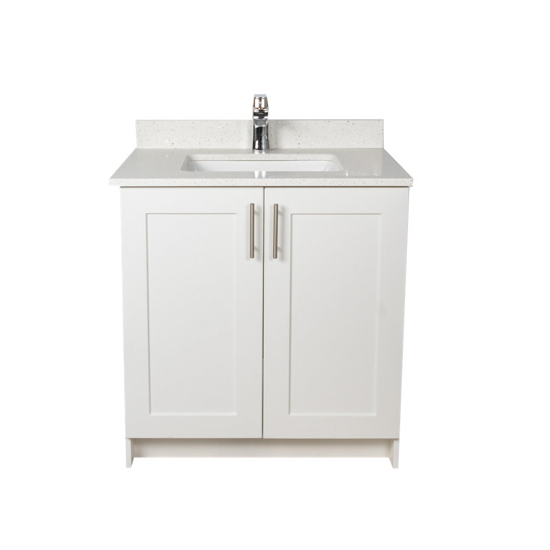 Meuble-lavabo blanc 30 po style Shaker, Blanc