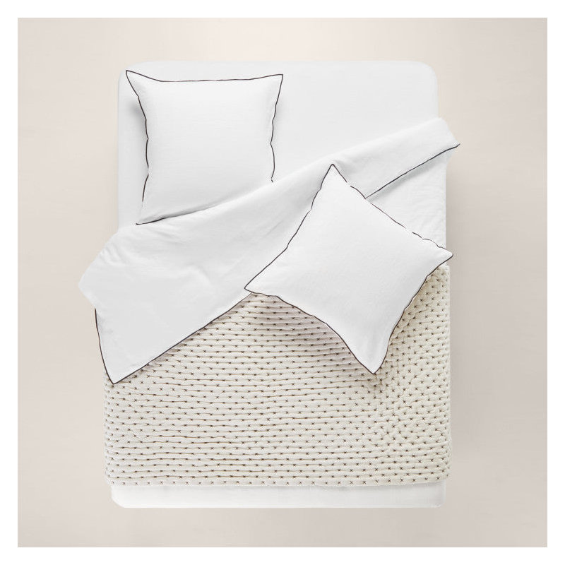 Quilted Throw Blanket, Pale Grey