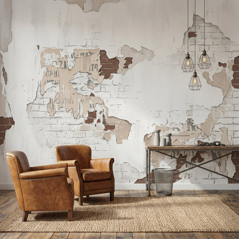 Décoration murale de style affiche murale, 200 po x 120 po, Texturé non collé