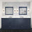 Meuble-lavabo double l 84 po x P 22 po, plateau en marbre de culture, ensemble de robinet et miroirs de 34 po-578154179