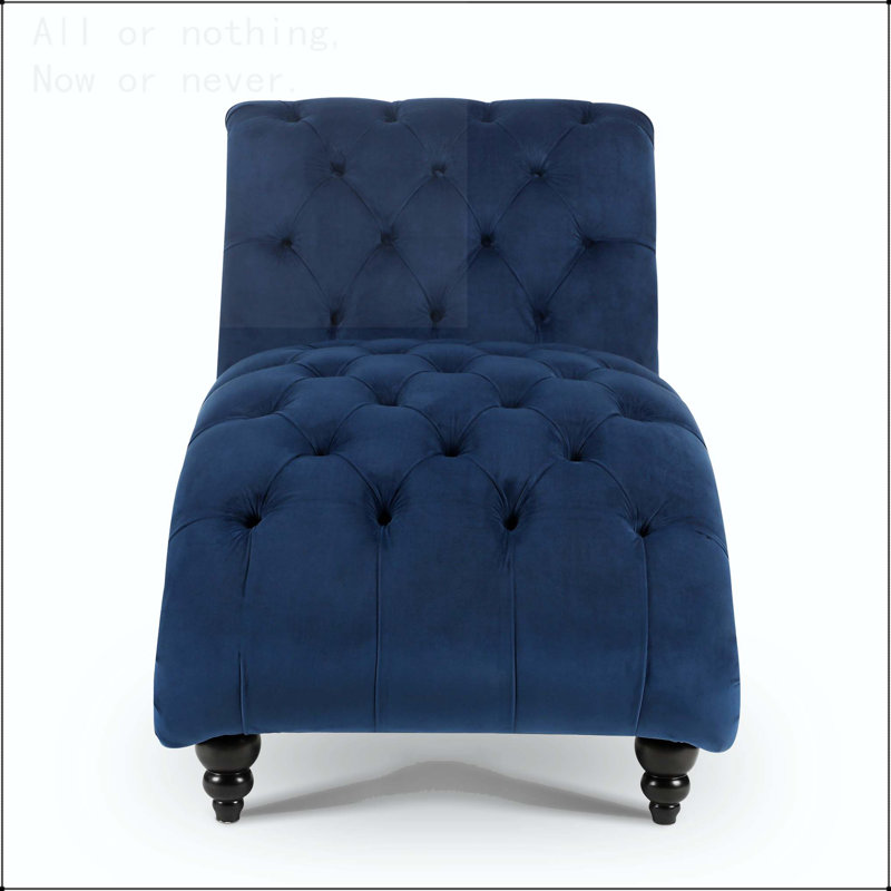 Chaise longue sans accoudoirs touffetée, Blue