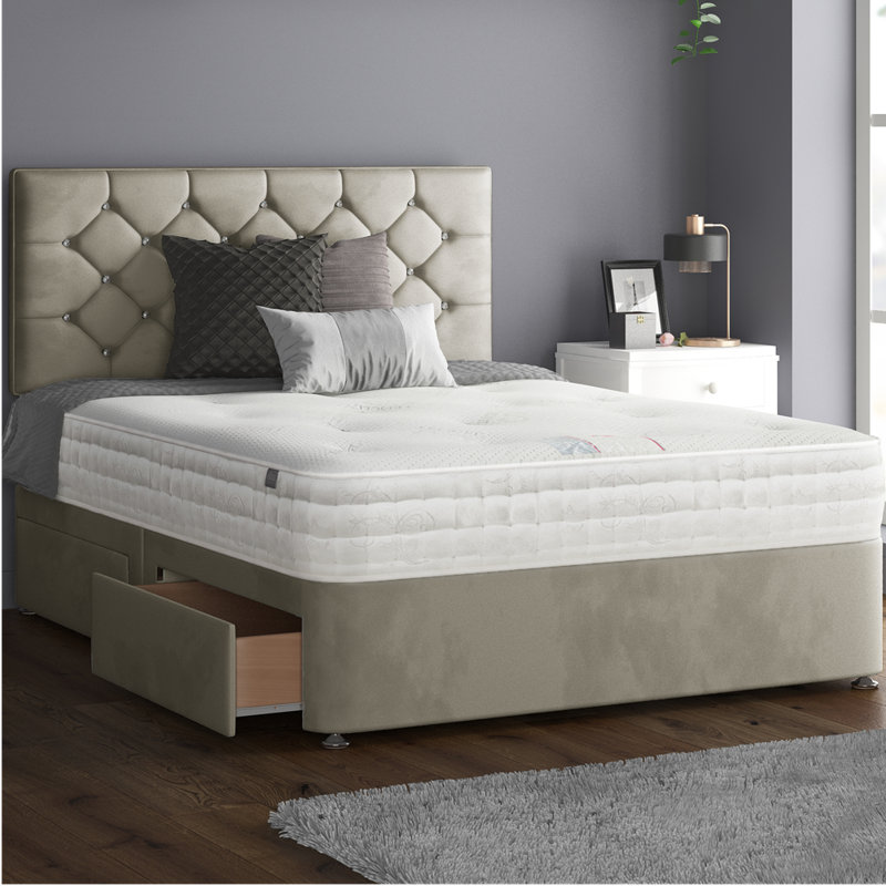 Hatmaker Divan Bed Base, Coffee, Single (3'), 2 Left Drawers