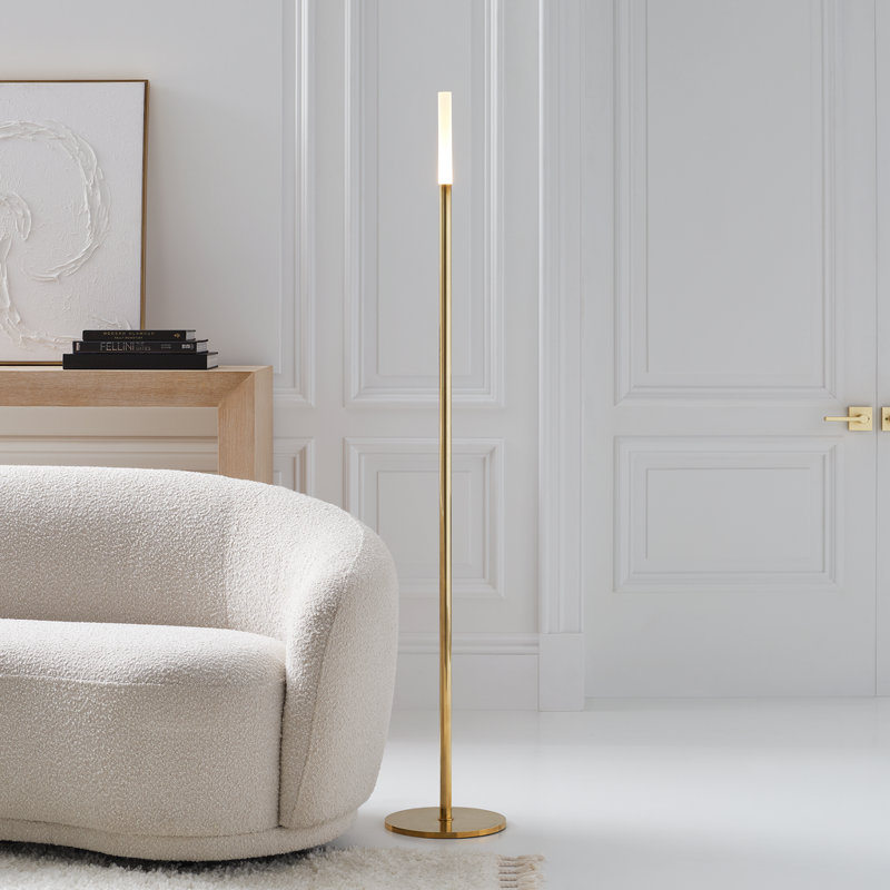 Rousseau LED Torchiere Floor Lamp, Antique Burnished Brass