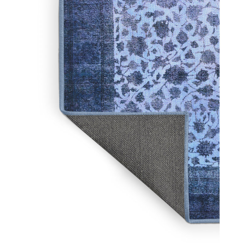 Tapis bleu marine/blanc traditionnel Antiope, Rectangle 8 pi x 10 pi