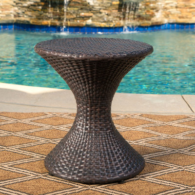 Outdoor 16-Inch Wicker Hourgla Side Table